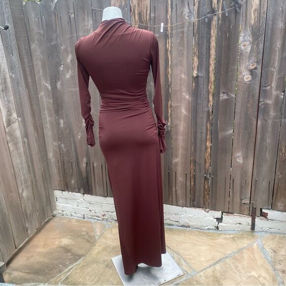 Zara Long Sleeve Mock Neck draped Bodycon Dress XS - Picture 12 of 13